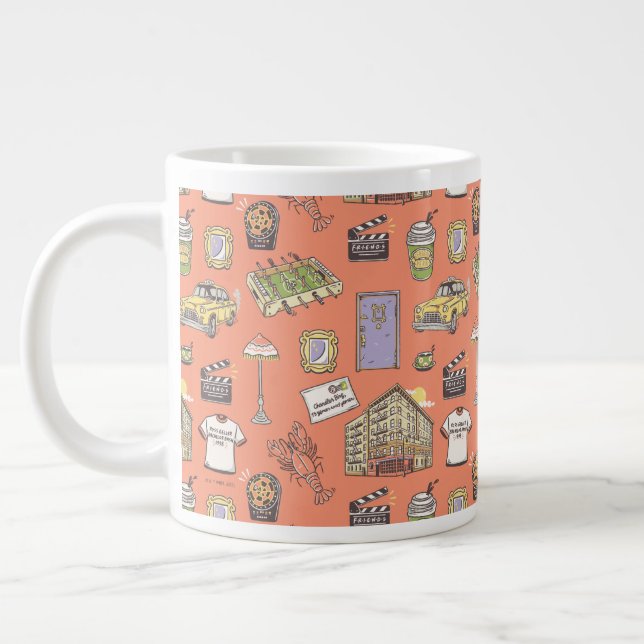 FRIENDS™ Colorful Icons Pattern Large Coffee Mug (Left)