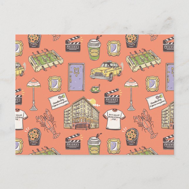 FRIENDS™ Colorful Icons Pattern Postcard (Front)