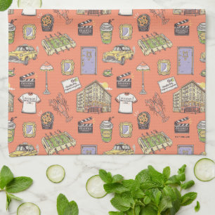 FRIENDS™ Colorful Icons Pattern Tea Towel