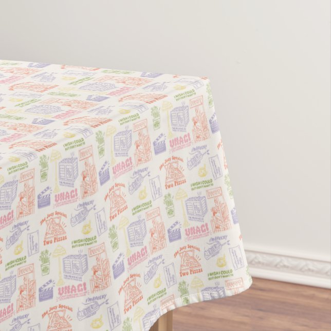 FRIENDS™ Colorful Quotes Pattern Tablecloth (In Situ)