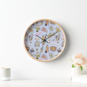 FRIENDS™ Colourful Cartoon Pattern Clock