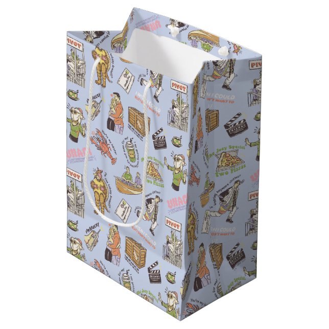 FRIENDS™ Colourful Cartoon Pattern Medium Gift Bag (Front Angled)