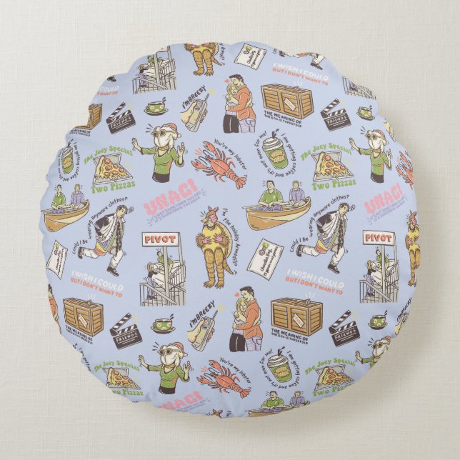 FRIENDS™ Colourful Cartoon Pattern Round Cushion (Front)