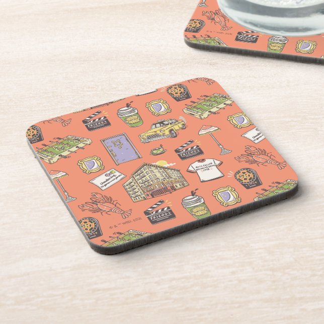 FRIENDS™ Colourful Icons Pattern Coaster (Left Side)