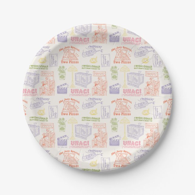 FRIENDS™ Colourful Quotes Pattern Paper Plate (Front)