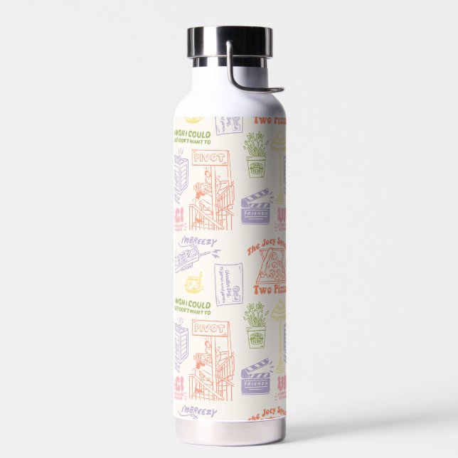 FRIENDS™ Colourful Quotes Pattern Water Bottle (Left)