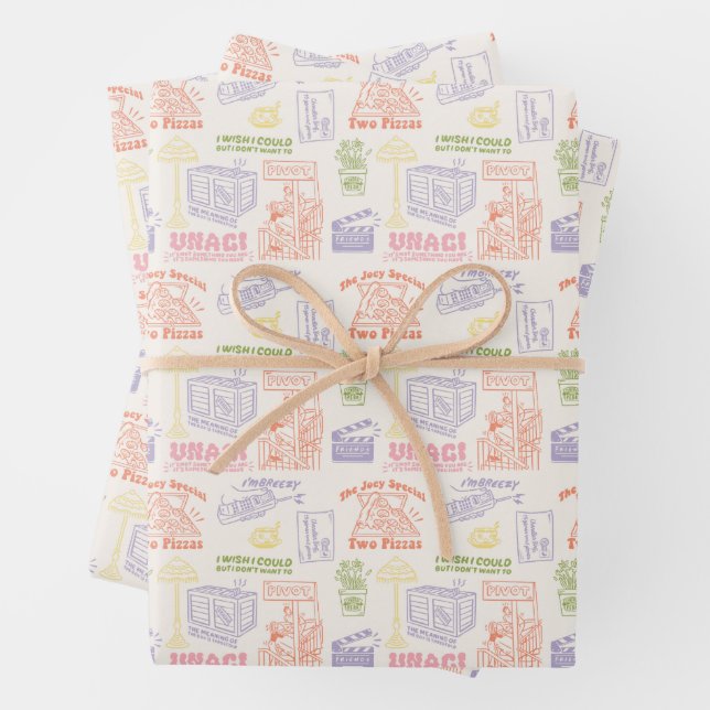 FRIENDS™ Colourful Quotes Pattern Wrapping Paper Sheet (In situ)