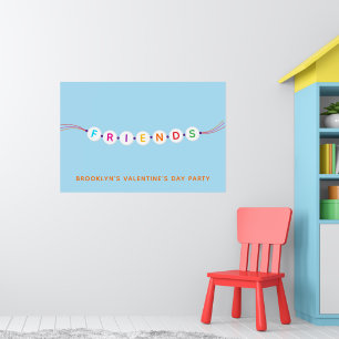 Friends cute friendship bracelet blue Valentine's Poster