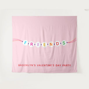 Friends cute friendship bracelet pink Valentine's Tapestry