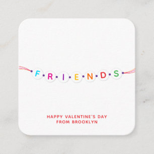 Friends cute friendship bracelet Valentine's Day Enclosure Card