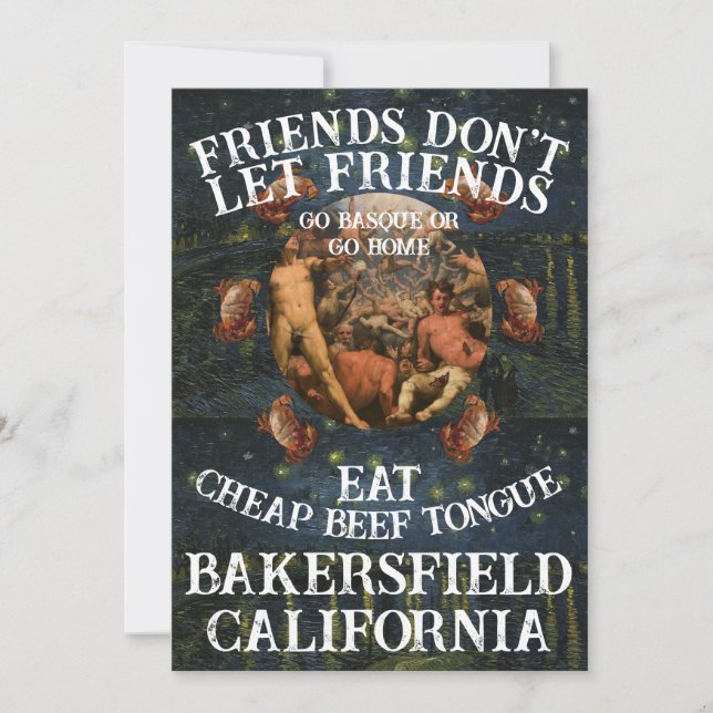 Friend's don't let Friends Eat Cheap Beef Tongue Invitation (Front)