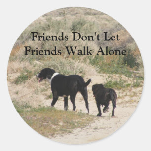 Friends Don't Let Friends Walk Alone Classic Round Sticker