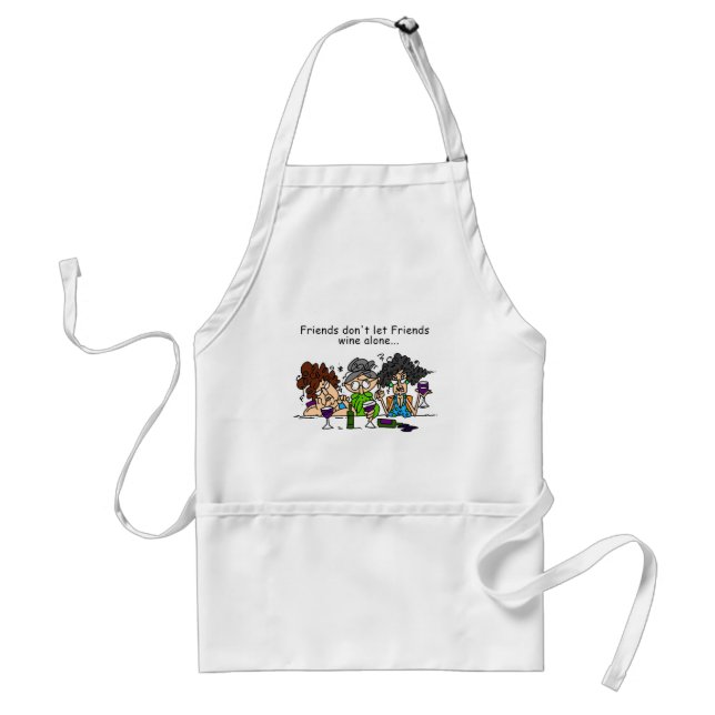 Friends don't let friends wine alone standard apron (Front)