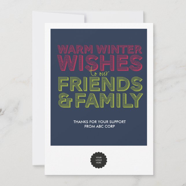 Friends & Family Flat Thank You Card (Front)