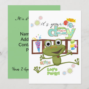 Friends Family Frog Happy Birthday Invitation 