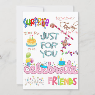 Friends Family Happy Birthday Invitation 