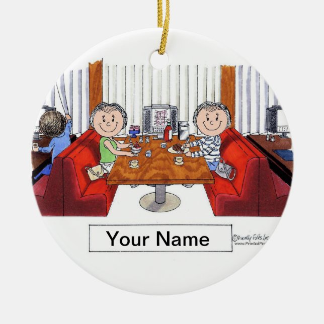 Friends - Female & Female Ceramic Tree Decoration (Front)