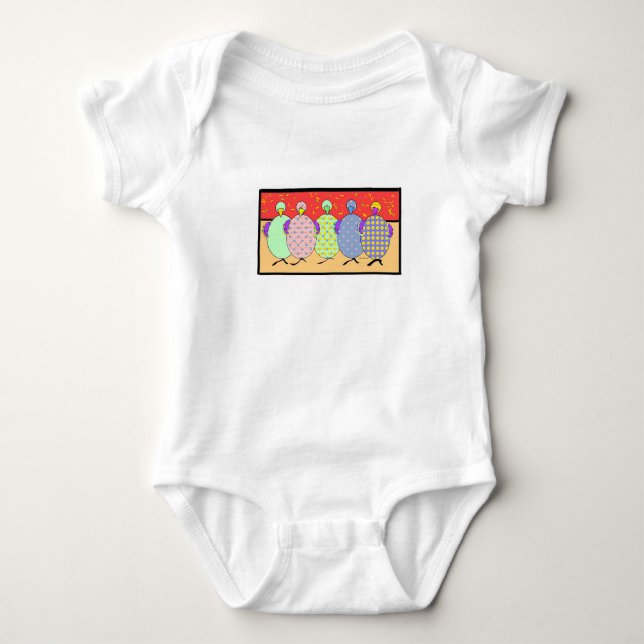 FRIENDS FIVE CHICKS BABY BODYSUIT (Front)