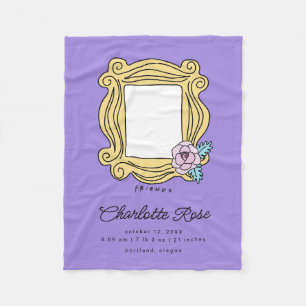 FRIENDS™ Floral Picture Frame   Baby Birth Stats Fleece Blanket