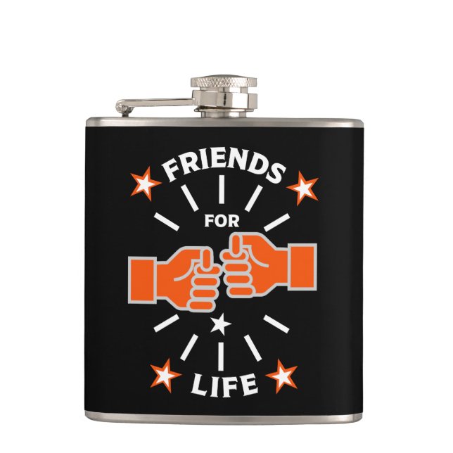 Friends For Life Hip Flask (Front)