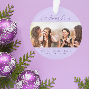 Friends for life photo violet names keepsake ornament