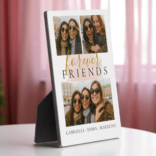 Friends Forever 3 Photo Collage Keepsake Plaque