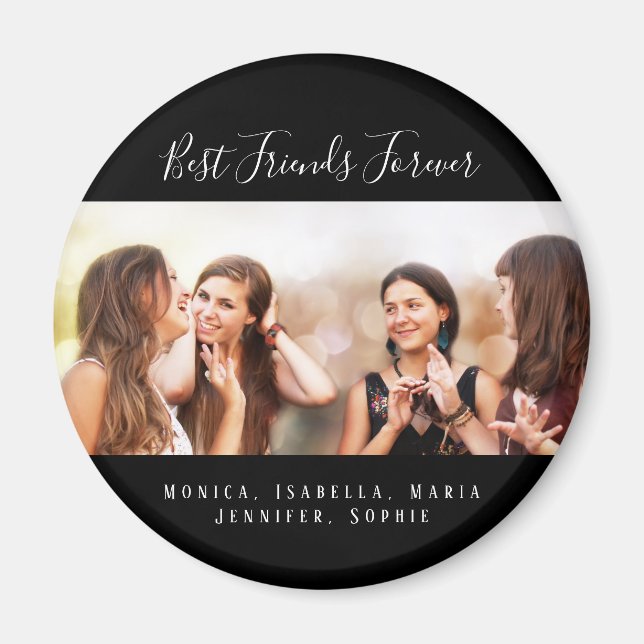 Friends forever black photo names magnet (Front)