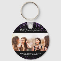 Friends forever black purple glitter photo