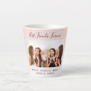 Friends forever blush rose gold photo latte mug