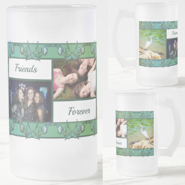 Friends Forever Crane on The River 0335 Frosted Glass Beer Mug (Creator Uploaded)