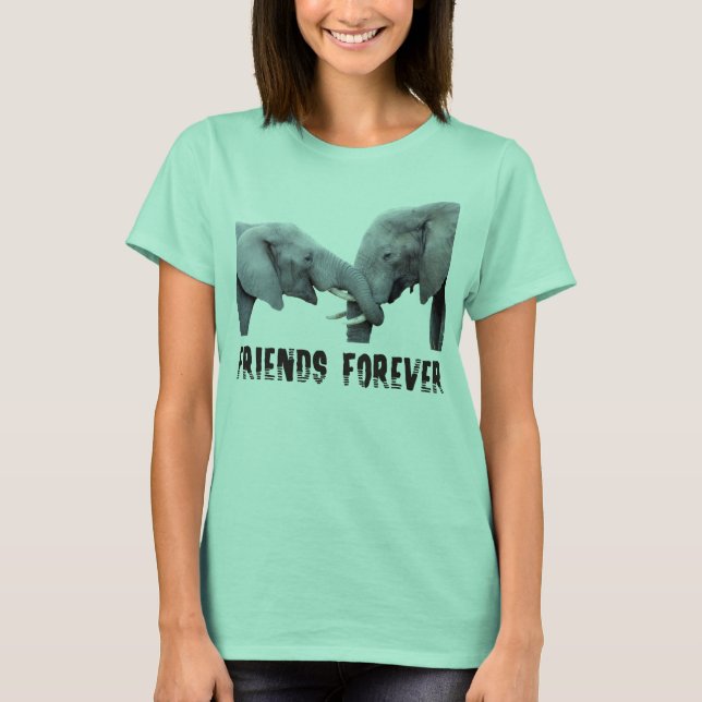 Friends Forever Elephants hugging / embracing T-Shirt (Front)