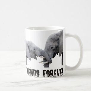 Friends Forever Elephants hugging / kissing Coffee Mug