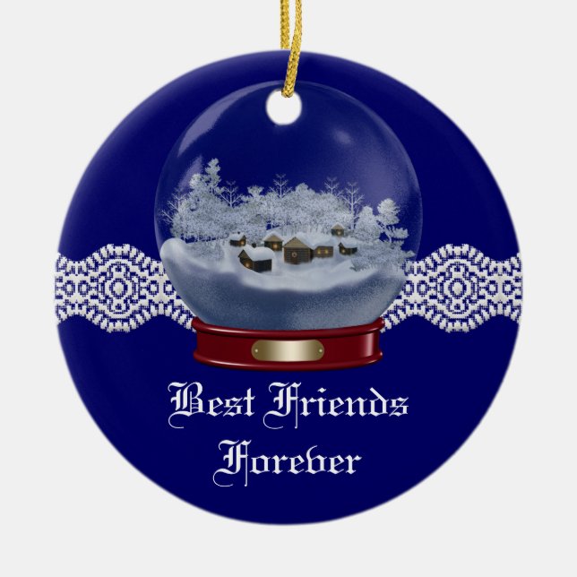 Friends Forever Heart Christmas Ornament (Front)