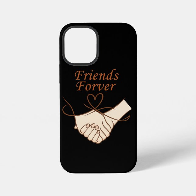 Friends Forever Heartline Art iPhone 12 Mini Case (Back)