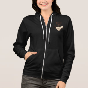 Friends Forever Holding Hands Unisex Zip-Up Hoodie