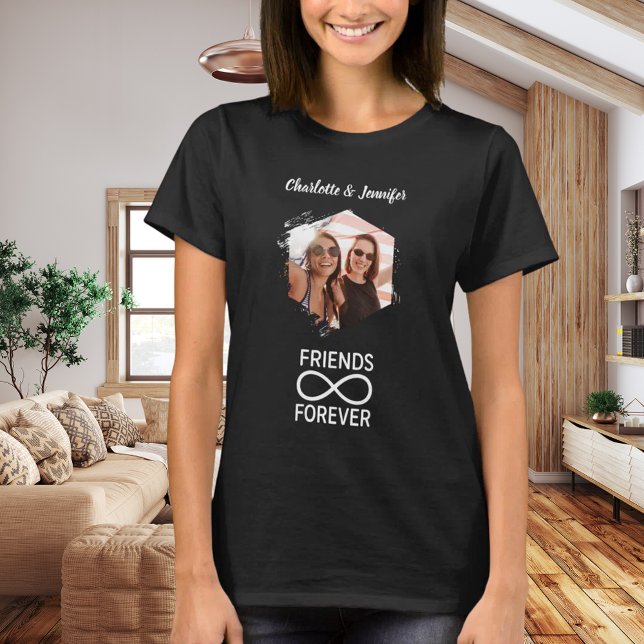 Friends forever infinity photo names black T-Shirt (Creator Uploaded)