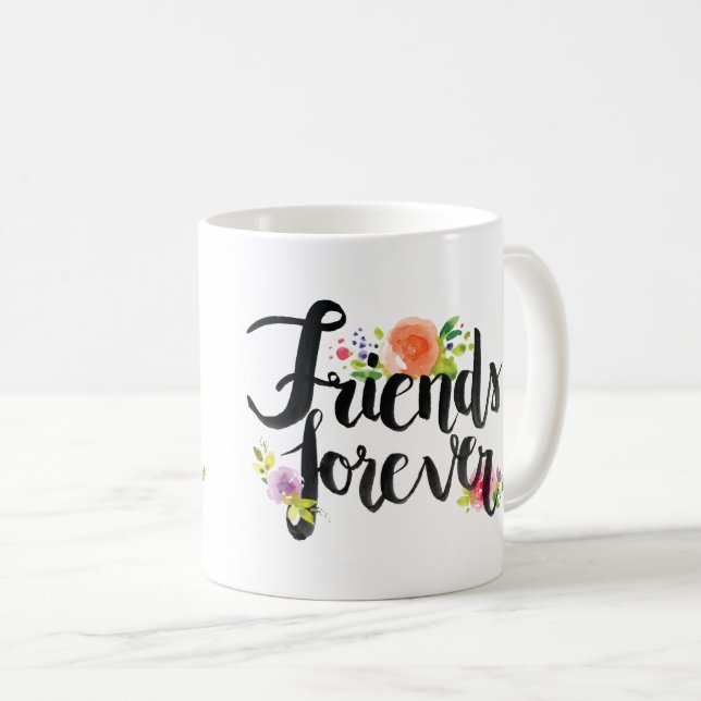 Friends Forever Mug with Flowers (Front Right)