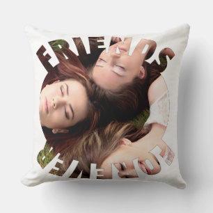 Friends forever personalised photo cushion