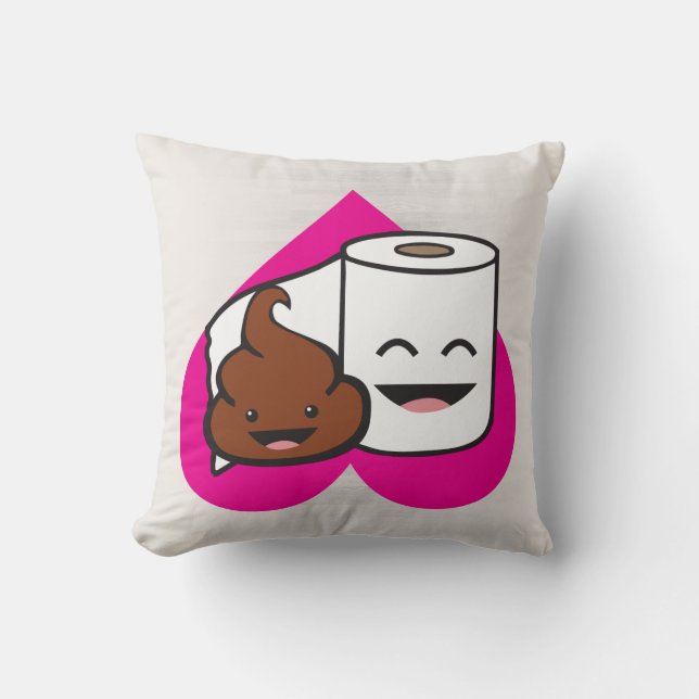 Friends Forever - Poop and Toilet Paper Roll Cushion (Front)