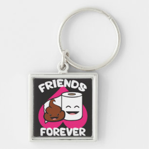 Friends Forever - Poop and Toilet Paper Roll Key Ring
