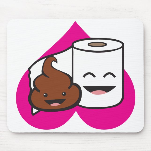 Friends Forever - Poop and Toilet Paper Roll Mouse Mat (Front)