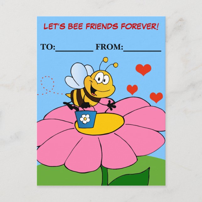 Friends Forever Valentine Exchange Holiday Postcard (Front)