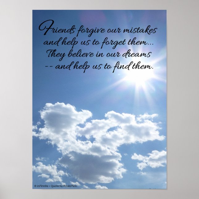 Friends forgive our mistakes...Inspirational Poster (Front)