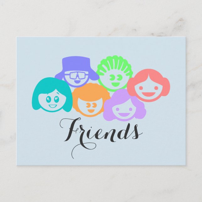"Friends" Friendship, Postcard. Postcard (Front)