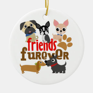 Friends Furever Dogs Puppies Ceramic Tree Decoration