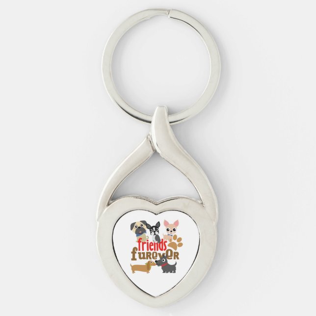 Friends Furever Dogs Puppies Key Ring (Front)