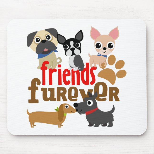 Friends Furever Dogs Puppies Mouse Mat (Front)