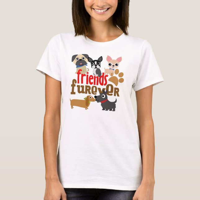 Friends Furever Dogs Puppies T-Shirt (Front)