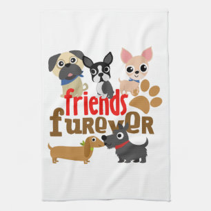 Friends Furever Dogs Puppies Tea Towel
