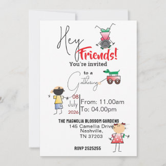 Friends gather  invitation